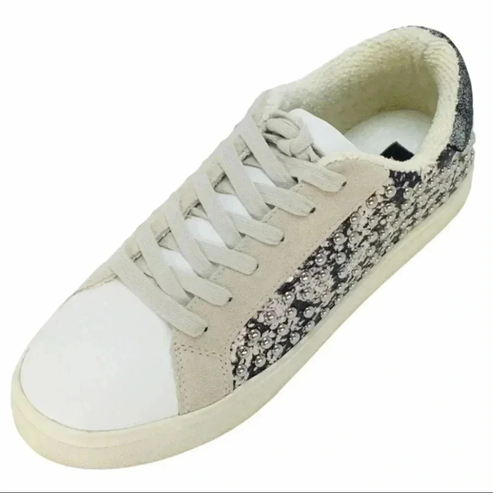 AQUA Tess Leather Stud Embellished Women's…